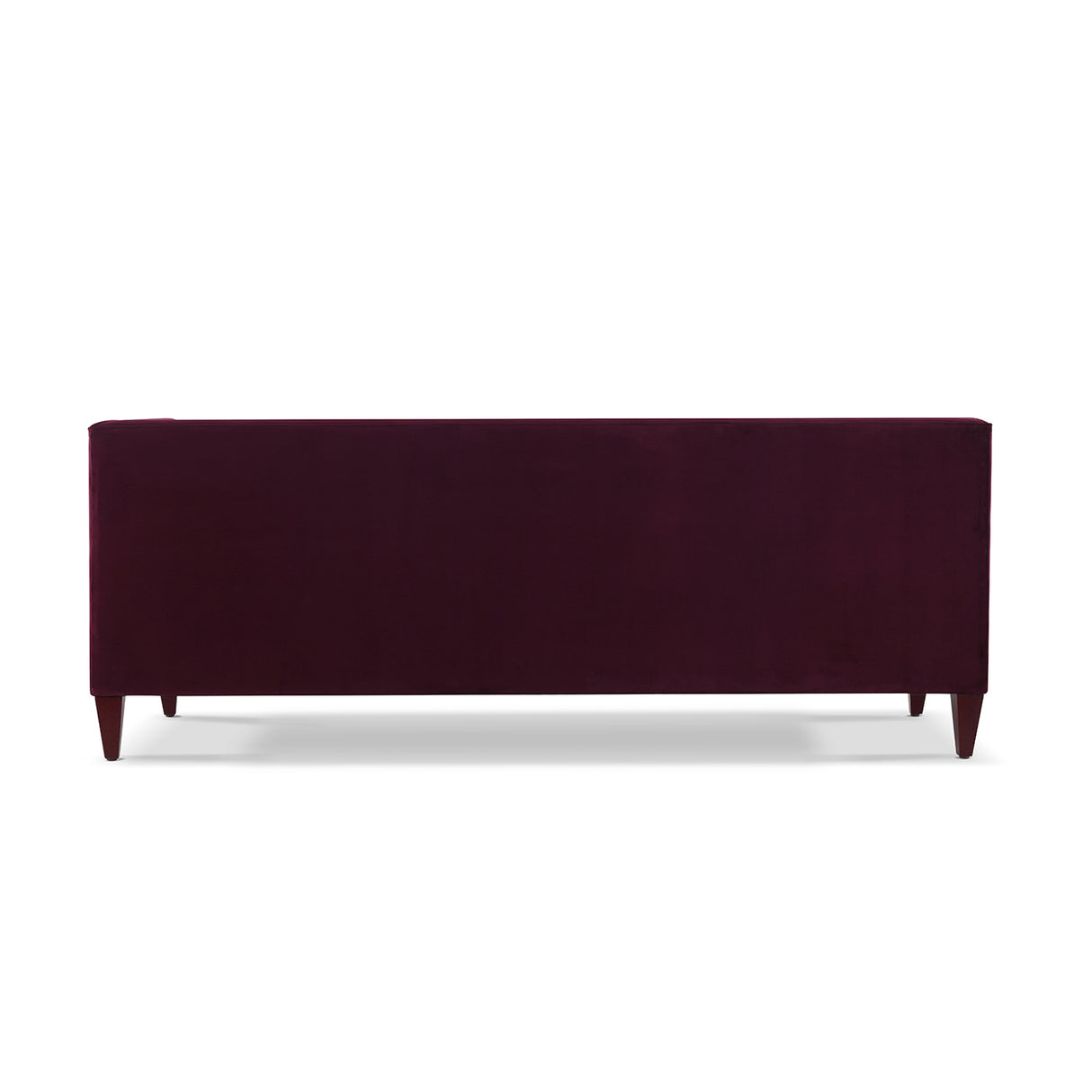 Jack 84" Modern Tuxedo Tufted Sofa, Burgundy Velvet