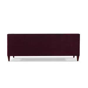 Jack 84" Modern Tuxedo Tufted Sofa, Burgundy Velvet
