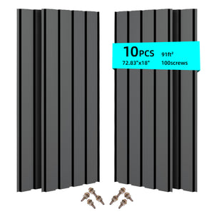 72.8IN Galvanized Metal Roof Panels - 10 PCS