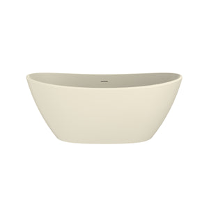 61 Inch Freestanding Solid Surface Soaking Bathtub