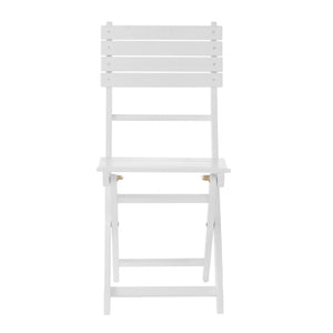Outdoor Foldable Wood Dining Chair With Slat Design (Set of 2)