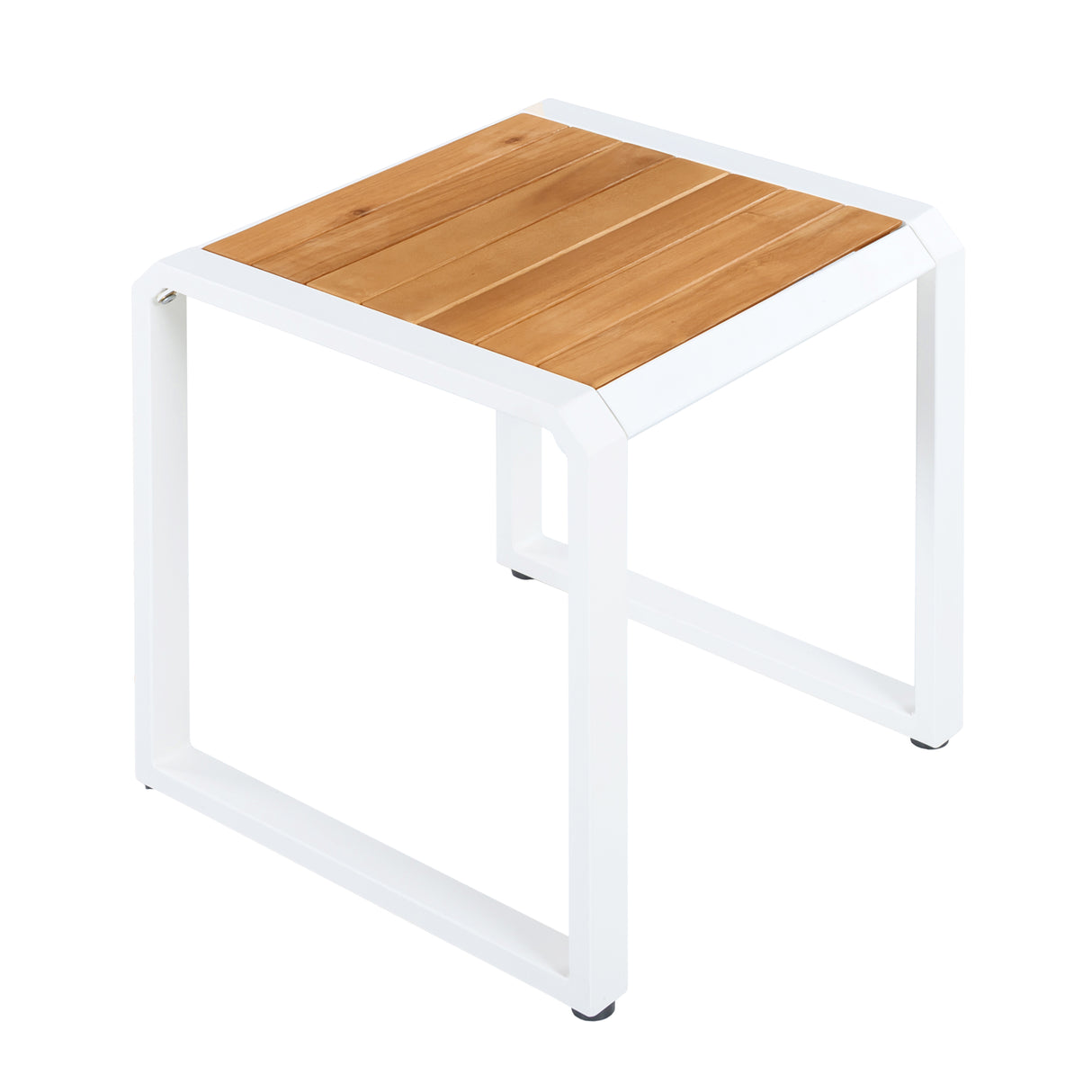 Outdoor Side Table with Teak Wood Top