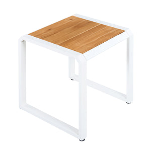 Outdoor Side Table with Teak Wood Top