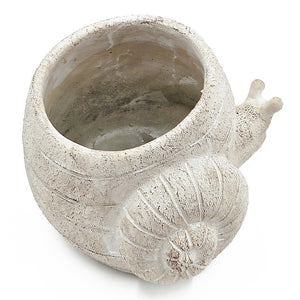 Decorative Cement Planter with Abstract Design - Natural Finish