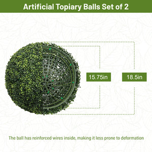 18.5In Dark Artificial Topiary Balls