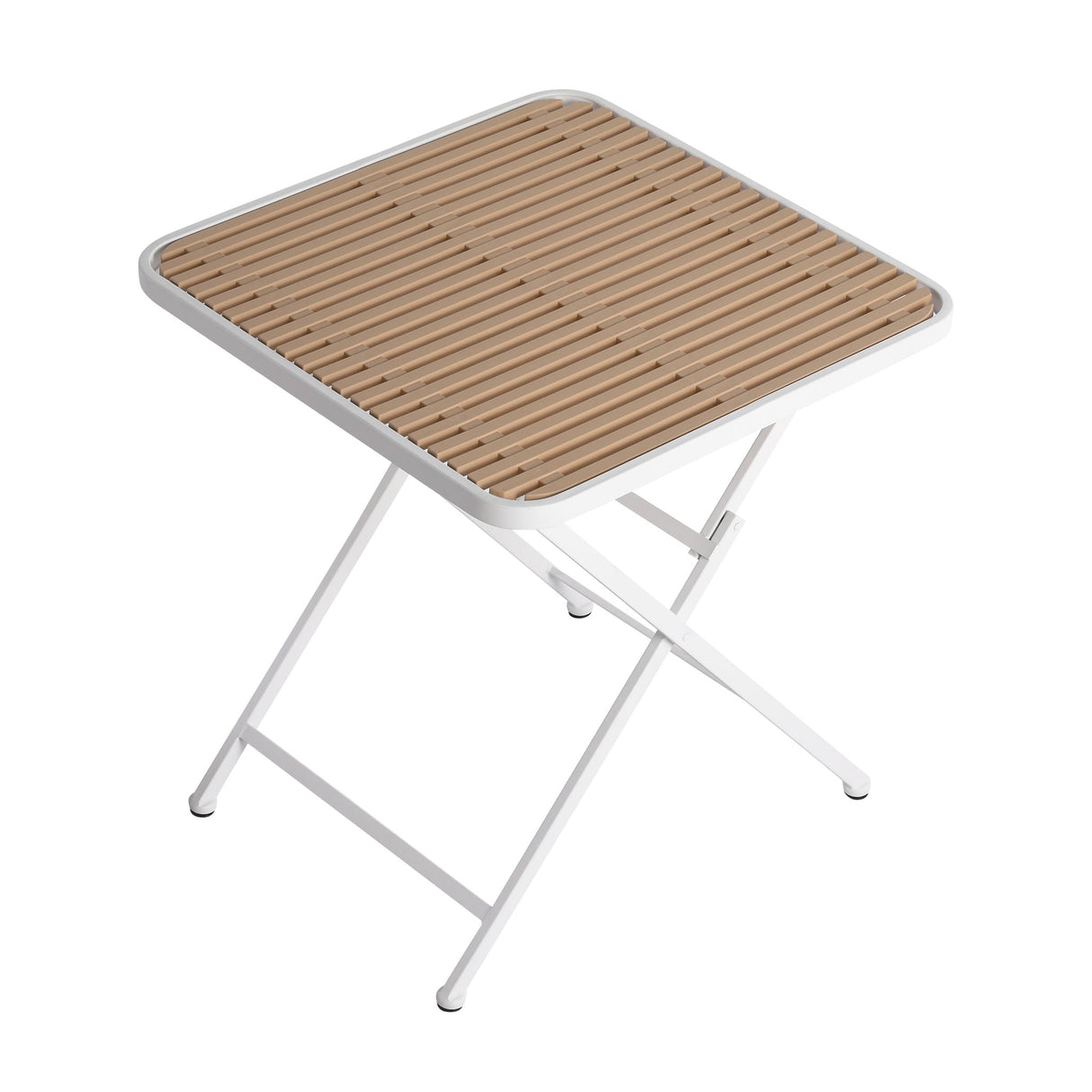Modern Folding Square Table, Waterproof and Wear Resistant - Apricot / White