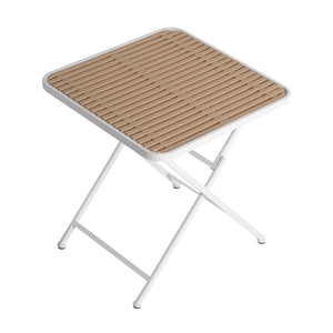 Modern Folding Square Table, Waterproof and Wear Resistant - Apricot / White
