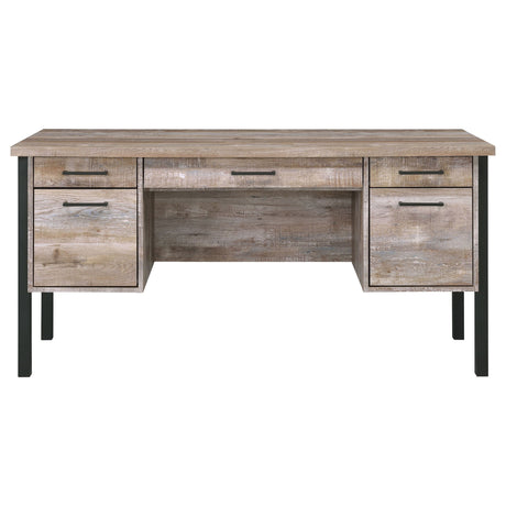 Azura - 4 Drawer Office Desk - Oak