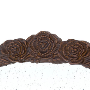 Round Hand Carved Rose Antique Mirror Frame, Wall Mirror For Live Space