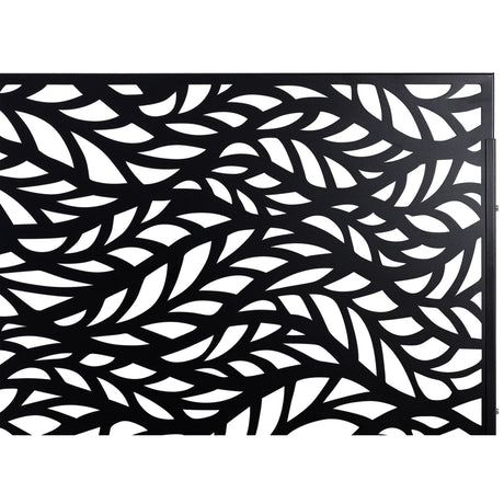 Outdoor & Indoor Privacy Screen Metal Privacy Screen, Freestanding Decorative Privacy Screen For Deck Balcony Patio - Black