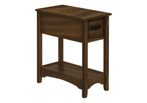 Accent End Table, 2 Tier, Narrow, Storage Drawer, Transitional - Walnut - Best Buy Furniture