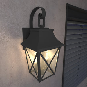 Black Outdoor Wall Lantern 2-Light