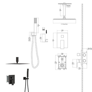 Dual Shower Head System With Ceiling Mount And Rough In Valve