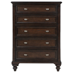 Berwick - 5 Drawer Chest With Felt Lined Top Drawers - Dark Oak