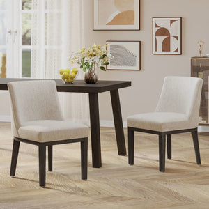 Modern Dining Chair With Durable Fabric Upholstery And Sturdy Wooden Frame (Set of 2) - Best Buy Furniture