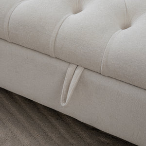 Modern Upholstered Storage Bench With Double Lids