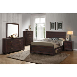 Kauffman - Queen Storage Panel Bed With Side Drawers - Dark Brown