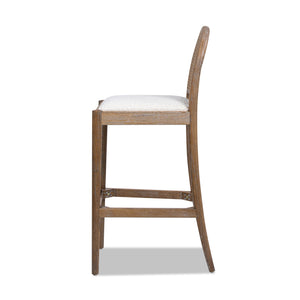 Arlin Upholstered Stool with Curved Back and Footrest - Set of 2