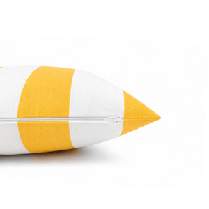 6 Pack Outdoor/Indoor Throw Pillows with Inserts - Yellow/White Striped