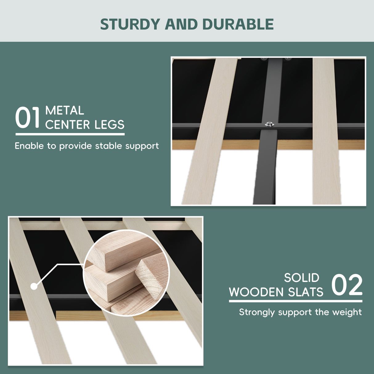 Queen Size Upholstered Platform Bed with Panel