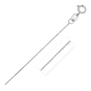 14k White Gold Diamond Cut Cable Link Chain 0.7mm