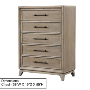 1 Piece Chest With Handles, Angled Legs, Ball Bearing Glides - Oak