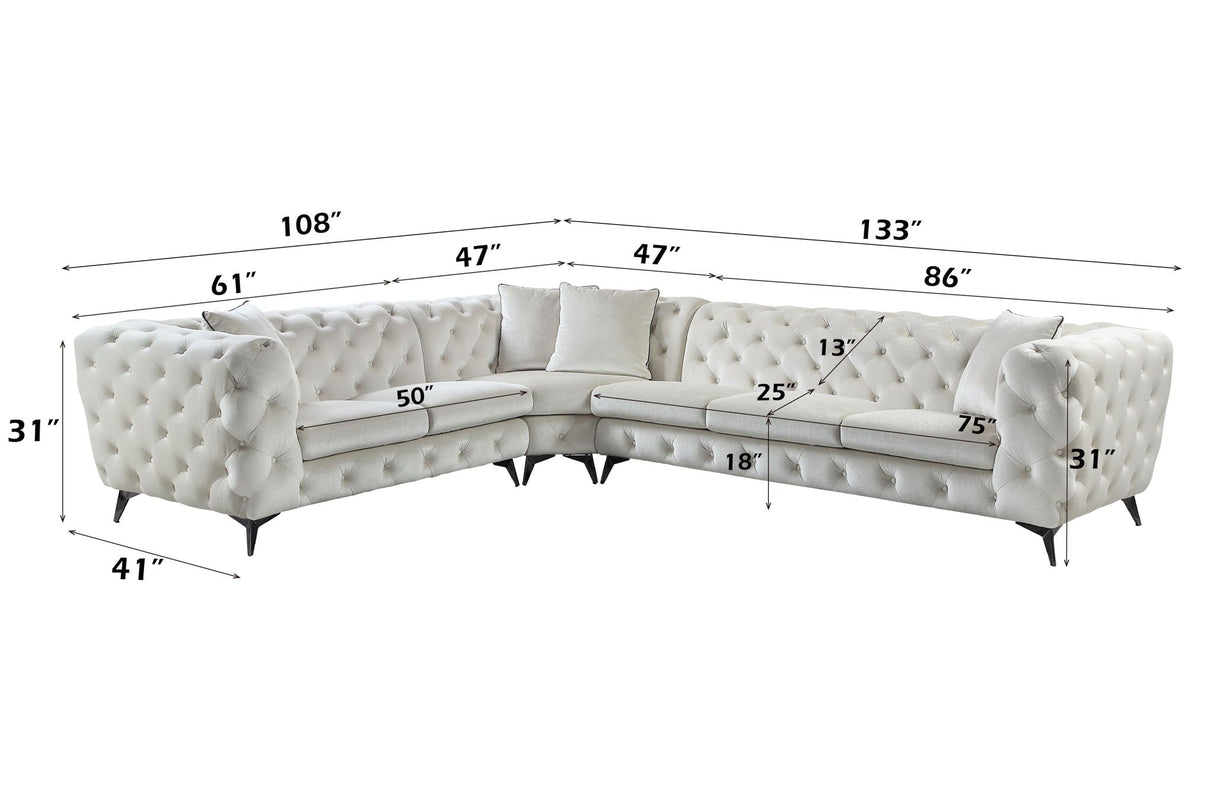 Atronia - Sectional Sofa With 4 Pillows - Beige - Best Buy Furniture