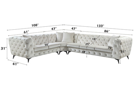 Atronia - Sectional Sofa With 4 Pillows - Beige - Best Buy Furniture