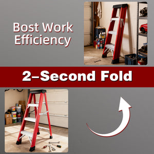 Fiberglass Single-Sided Stepladder for Electrical and Construction Use
