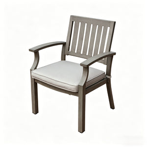 7-Piece Outdoor Dining Set with Aluminum Chairs & Iron Legs