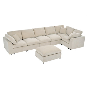 U_Style 120.8" Extra Large 7-Seater Modular Sectional Sofa