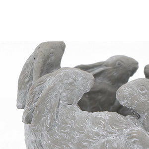 5 Bunny Cement Planter with Playful Bunny Design - Cement