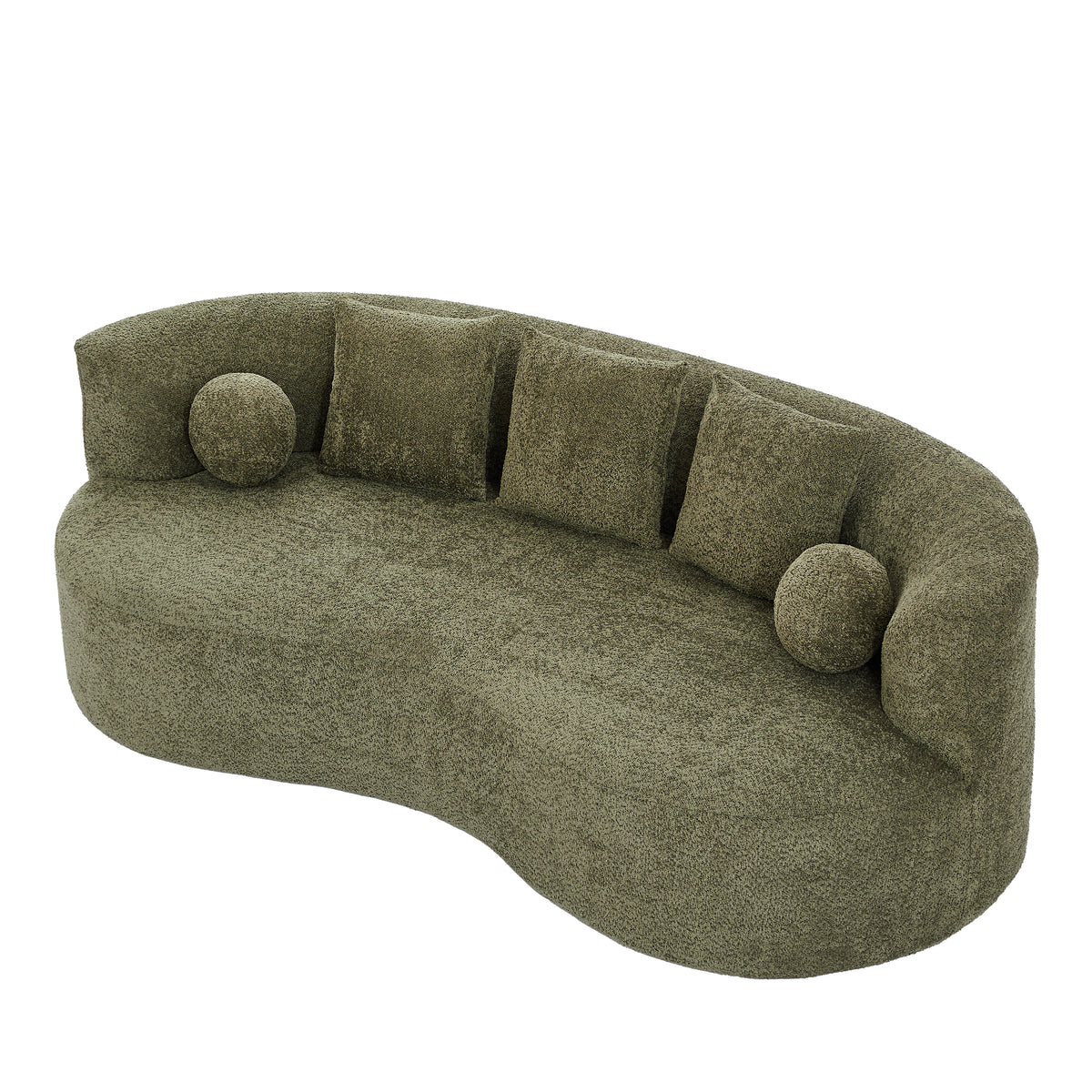 90 in. Curved Modern Boucle Sofa