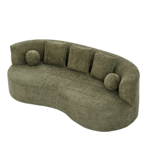 90 in. Curved Modern Boucle Sofa