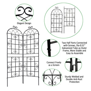 Metal Garden Rustproof Trellis For Climbing Plants Outdoor Flower Support