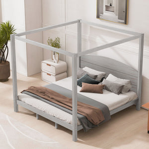 anopy Platform Bed With Headboard And Support Legs