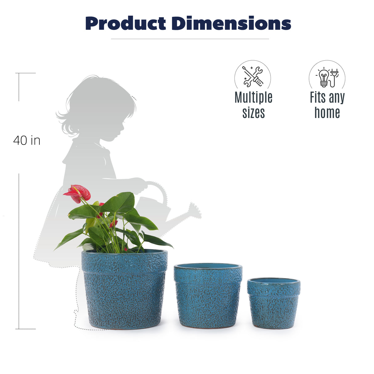 Handmade Ceramic Planter Set of 3