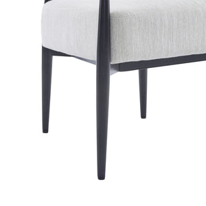 Mid Century Modern Upholstered Accent Armchair With Tapered Legs - Beige / Black / Gold