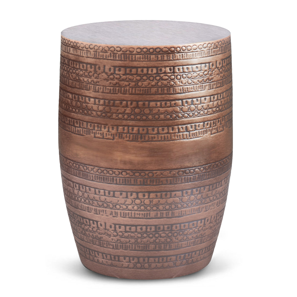 Johnsen-15-inch-Wide-Tribal-Pattern-Metal-Accent-Table-in-Antique-Cooper-