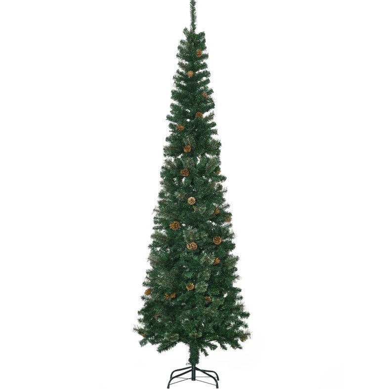 Slim Pine Needles Xmas Tree - 7.5 Foot Pencil Christmas Tree