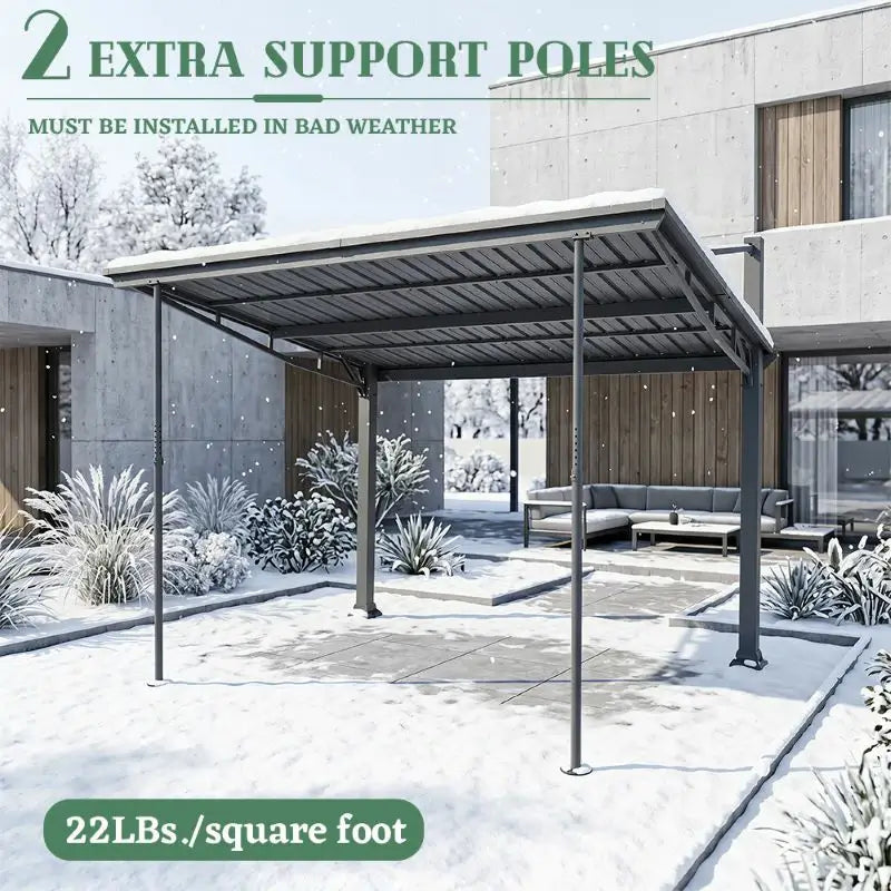 Outdoor Gazebo 10' x 10' with Hard Top Metal Roof