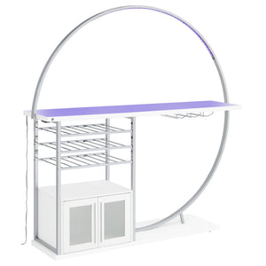 Casey - 2 Door Home Bar Storage Bar With Customizable Lighting - White