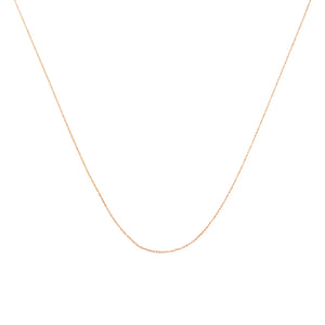 Solid 10K Yellow Gold 0.5mm Slim and Dainty Unisex 18" Rope Chain Necklace