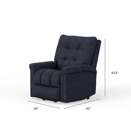 Velour Power Lift Chair - Blue