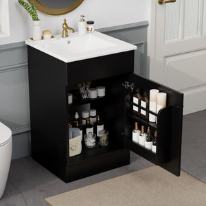 Bathroom Vanity With Sink, Cabinet With Adjustable Shelf - Best Buy Furniture