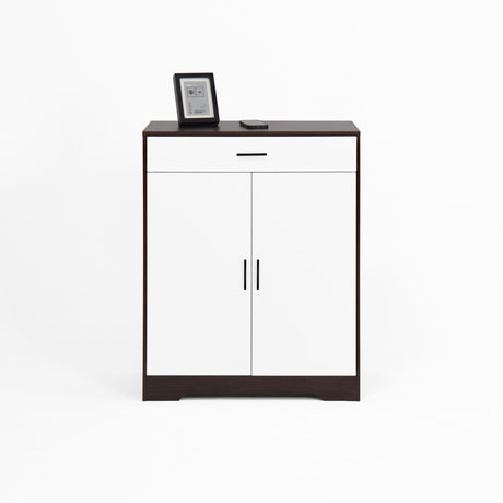 Freestanding Wooden Shoe Cabinet, 4 Tier Organizer With Drawer
