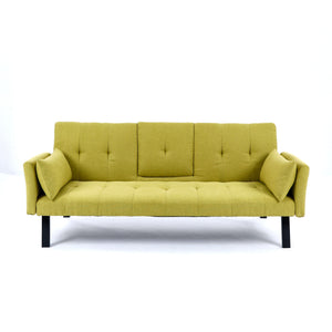 Sofa Bed With Foldable Design And Cup Holder - Green