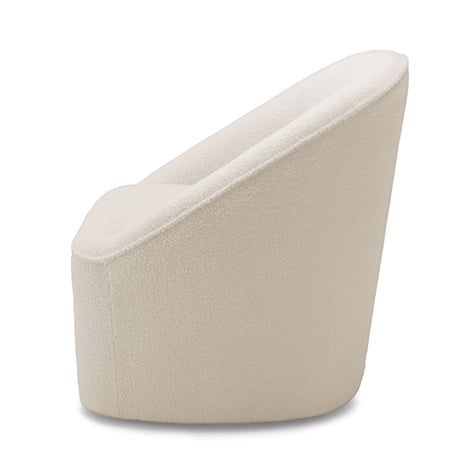 Anson - Swivel Chair With Soft Rounded Back - Off White