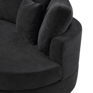 Modern 3 Seater Upholstered Sofa With Curved Design