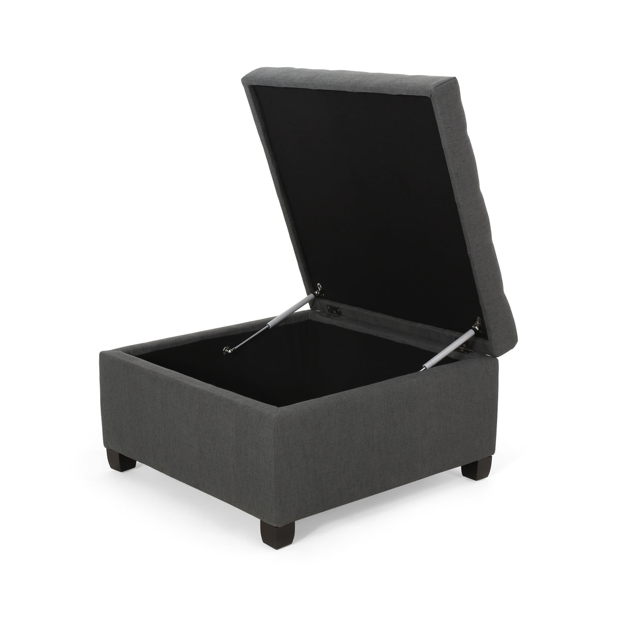 Upholstered Tufted Fabric Storage Ottoman